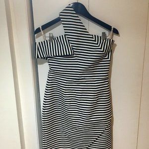 Striped Asymmetrical Abstract Dress